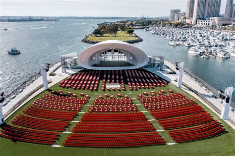 Flexible seating capacity varying from 2,000 up to 10,000; Terraced seating to provide concert guests unobstructed views from every <b>seat</b>, and Temporary seating that allows for lawns to be open to. . What are the best seats at rady shell